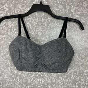Motherhood Gray Cinched Pullover Wireless Nursing Bra - Size Small - Adjustable